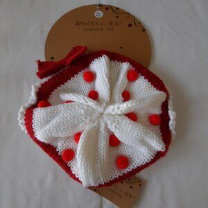 Jingles & Joy Seasonal Pet XL/XXL Knitted Red and White Dog Hat
